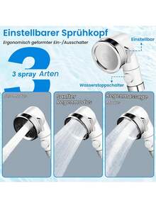 Handheld Sink Sprayer Set, Includes 1.5m Hose, Sprayer Bracket And Faucet Diverter, Sink Sprayer With Stop Function, Suitable For Bathroom And Laundry Sink - White Set - View 6