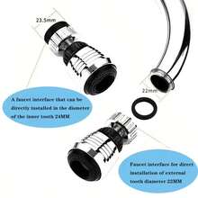 1pc-A 360° Rotating, Anti-Splash, And Water-Saving Faucet Extender Suitable For Kitchen And Bathroom Sinks; It Is Easy To Install And Meets Needs For Washing Dishes, Cleaning Vegetables, And Daily Water Use. - A - View 8