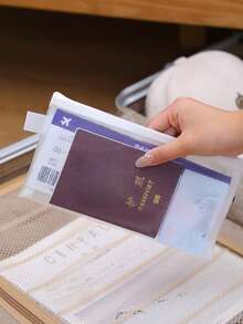 2pcs Set Portable Travel Document Organizer Bag, ID Card, Boarding Pass, Passport Storage Holder - Multicolor - View 2