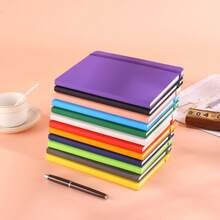 1pc A6 Pocket Hardcover Notebook, 84 Sheets Thick Beige Paper, Premium PU Cover, Strap Design, Lined Pages, 7 Colors, Office & Study Portable Notepad, Back To School Essential - A - View 5