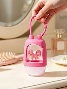 Dopamine Color Palette Refillable Squeeze Bottle - Equipped With Silicone Sleeve And Bow; Portable Mini No-Rinse Hand Sanitizer Bottle, Leak-Proof Design, Refillable (Also Suitable For Water, Lotion, Etc.); Travel Size, Vibrant Colors, Suitable For Office, Gym, Travel And Campus Use. - Multicolor - View 3