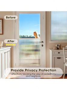 1 Roll Textured Decorative Glass Privacy Film, 100% UV Blocking Anti-Peeping Privacy Protection For Home, Office, Kitchen, Window Privacy Film, Glass Film, Window Shade, Room Decor, Window Film, Halloween Decor, Christmas Home Decor - White - View 5