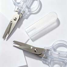 1pc Portable Student Scissors With Protective Cover, Craft Paper Scissors, Comfortable Grip - Multi-Functional, Durable, Stationery Scissors, Tailoring Scissors Suitable For School, Office, DIY Crafts, Stationery, Etc. . Ergonomic Design, Suitable For Right/Left Hand Use, Multi-Purpose Scissors With Visually Appealing Design And Sharp Cutting Tool - Multiple Colors and Random Styles - View 4