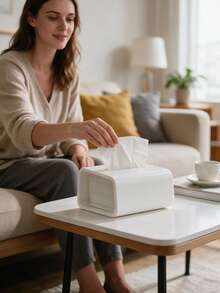 Nordic Minimalist Curved Tissue Box, 3 Colors Available, 3D Printed Textured Tissue Holder, Home Coffee Table Desk Tissue Storage Box, Versatile Soft Decor Home Essential - Multicolor - View 9