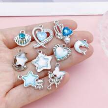 20Pcs Assorted Charms Rhinestone Pearl Moon Star Heart Owl Shell Alloy Pendants For DIY Earrings Necklaces Bracelets Jewelry Making Accessories - Multicolor - View 3