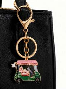 Golf Cart Keychain, Unisex Pearl Golf Sports Bag Charm, Car & Backpack Accessory, Birthday Holiday Christmas Gift For Golf Enthusiasts - Multicolor - View 7