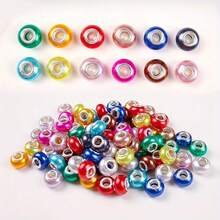 53/103 Multi-Colored, Large-Hole Beads With Mixed Colors And Round Spacer Beads, Suitable For DIY Necklaces, Bracelets, Earrings And Jewelry Making. - Assorted Colors - View 9