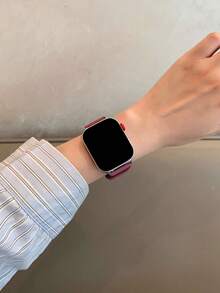 1件裝女性玫瑰圖案矽膠手錶錶帶，相容於 智慧手錶/手環 Fit 1/Fit 2/Fit 3/Fit 4/Fit 4Pro/Fit 5/Fit 5Pro 腕帶 - 煙紫色 - 查看 2