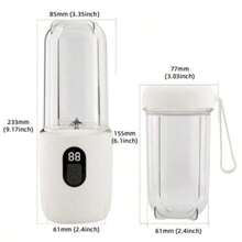 USB Rechargeable Portable Blender With 16 Stainless Steel Blades - 500ml Capacity, Powerful Motor, Travel Lid And Detachable Design, Suitable For Smoothies, Milkshakes, Ice Cream, Home, Kitchen, Gym - Compact And Lightweight, Smoothie Dedicated Blender, Built-In 1500mAh Rechargeable Battery - Multicolor - View 4
