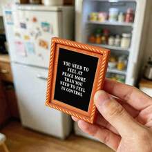 1pc Wooden Photo Frame Fridge Magnet - Fun Text Fridge Decor Magnet, Home Decoration! - A - View 1