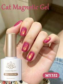 BORN PRETTY 10ml 玻璃貓磁性凝膠指甲油 UV LED 葡萄金浸泡式脫色 DIY 美甲，適合派對與日常美甲設計 - 玫瑰紅 - 查看 4