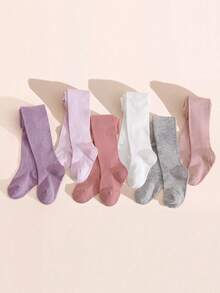 6 Pasang Legging Warna Polos untuk Anak Perempuan, Celana Ketat Serbaguna Cocok untuk Anak Usia 0-12 Tahun untuk Pemakaian Sehari-hari - MultiWarna - View 5