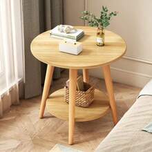 Simple Two-Tier Side Table – Suitable For Living Rooms, Balconies, Small Apartments, And Bedrooms (As A Bedside Table) - Wood - View 2