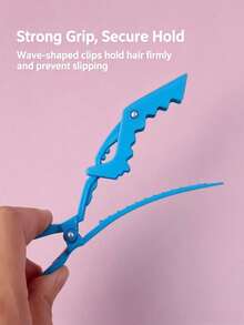 10/5pcs Crocodile Clips, Crocodile Clips, Plastic Sectioning Clips, Heat-Resistant Clips, Hair Clips, Hair Claws, Hair Styling And Cutting Tools [10/5pcs], For Professional Hair Design And Cutting - Black, Colorful - Multicolor - View 2