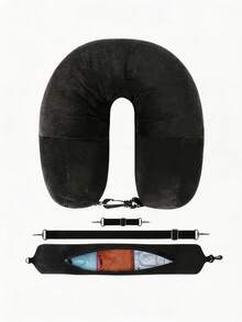 1pc Multi-Functional Adjustable U-Shaped Travel Neck Pillow, Wide & Comfortable Design With Convenient Zipper, Portable Travel Rest Accessory, Suitable For Airplane, Car, Train, Office, Long-Distance Travel, Travel Essential, Cruise Essential, Travel Storage Bag - A - View 11