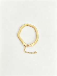1pc Women's Gold/Silver Minimalist Stainless Steel Fish Scale Anklet, Suitable For Everyday Wear. Valentine's Day Accessories - Gold - View 9