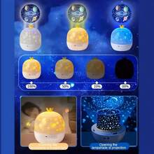 小夜燈 星空投影夜燈 360°旋轉LED燈 房間裝飾燈 15組幻燈片 USB供電 生日禮物 - 1PC - 查看 4