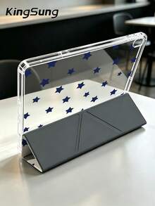 Kingsung Simple Stars Pattern Y-Shaped Folding Acrylic Tablet Case Compatible With Samsung Tablets/Pad Mini6/7/9.7/10.2/10.5/10.9/12.9/Pro 11, 10th Generation, Protective Cover Supports Multi-Angle Adjustment, Six Ways To Place The Bracket, Built-In Pen Slot, Anti-Drop Protection, Automatic Wake/Sleep.Compatible With Kindle Paperwhite 12th Gen 2024,Kindle 11th Gen 2022,Clara Colour. - Multicolor - View 5