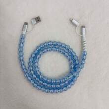 Crystal AB Finished Bead 4 In 1 Charging Cable Compatible With Most Phone Models Perfect Holiday Gift For Women Ideal New Year Gift For Ladies Adorable Things For Girls - Blue Crystal - View 8