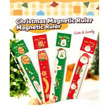 2/1pc Christmas Cartoon Magnetic Ruler, 15cm Multi-Functional Bookmark Straight Ruler, Cute Santa Claus Snowman Gingerbread Man Pattern Student Measuring Ruler, Ideal Back To School Christmas Gift - Multiple Styles - View 9