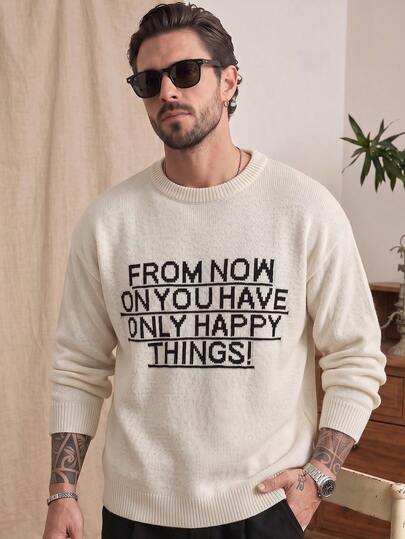 26 Nuovo maglione in stile coreano con intarsio a lettere, morbido e ampio, casual per uso quotidiano, manica lunga, lavorato a maglia, adatto per autunno e inverno