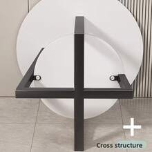 Two‑Tier Round Side End Table, Waterproof Easy‑To‑Clean Tabletop, Sturdy Geometric Metal Frame, Modern Decorative Furniture For Living Room, Bedroom And Small‑Spaces - Off-white - View 11