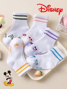 10/5/1 Pair Disney Cartoon Character Mid-Calf Socks For Kids, Christmas Socks, Student Daily Wear, Back To School - Multicolor - View 4