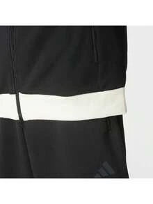 Adidas Men's Sports Jacket STA PQ TT Comfortable Casual Colorblock Stand Collar Zip-Up Sports Outerwear KV5898 - Black - View 10