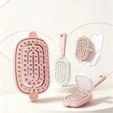 1pc Foldable Air Cushion Massage Hairbrush, Breathable Hollow Massage Comb With Soft Round Bristles, Anti-Tangle Detangling Brush, Scalp Massage And Quick Drying Function, Home Hair Styling Tool - Comb - View 5