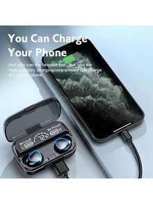 Audífonos Bluetooth Inalámbricos TWS con Caja de Carga, Auriculares Deportivos con Control Táctil, Conexión Estable, Sonido Claro, Pantalla de Energía LED, Diseño Ligero y Portátil, Incluye Función de Soporte para Celular, Ideal para Música, Videos, Gaming, Oficina, Viajes y Actividades Diarias - Ver 10