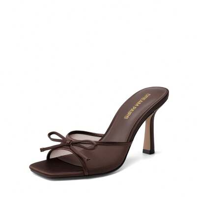 Dream Pairs Sandalias de tacón Cuadrado Abierto con Lazo para Mujer, Sandalias de tacón Alto Estilo Vintage para Fiestas