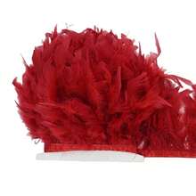 1m/39.37in Artificial Red Feather Trim Tape DIY Handmade Wedding Party Feather DIY Sewing Christmas Home Decor - Multicolor - View 19