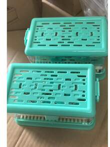 New Household Soap Dish With Cover And Draining Tray Soap Holder With Multi-Function Cleaning Brush For Bath Laundry - Green - View 5