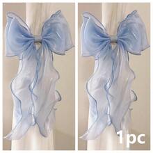 French Style Bowknot Curtain Tieback, Sheer Satin Ribbon Curtain Rope, Multi-Color No-Drill Curtain Tie, Suitable For Semi-Transparent And Regular Curtains, For Bedroom, Living Room, Romantic Home Decor - Multicolor - View 12