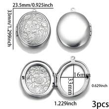 3Pcs Vintage Locket Charms, 304 Stainless Steel Openable Photo Pendant, Charms For Jewelry Making, DIY Necklace Bracelet Making Accessories - Locket Pendant - View 18