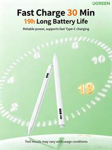 UGREEN LP937 Stylus Pen, 6D Tilt & Pressure Sensitivity, Digital Battery Display, Compatible With IPad For Note-Taking, Drawing, And Creativity - View 4