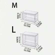 Transparent Flip-Top Bathroom Storage Organizer, Stackable Expandable Design, Dust-Proof Organizer Rack For Perfume, Cream And Other Toiletries On Washbasin - Multicolor - View 11
