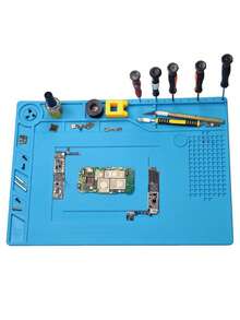1pc Heat-Resistant Insulated Silicone Soldering Mat, Electronic Repair Workstation Pad, Anti-Static Phone Mat, Essential Tool For Electronics Enthusiasts, Suitable For Soldering Iron, Workbench, Phone, Laptop, Tablet, PC, Camera Repair Tools - A - View 3