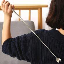 2pcs Telescopic Stainless Steel Back Scratcher, Portable Extendable Back Massager Tool, Pocket‑Size Pen‑Style Scratcher For Home Travel Use - View 2