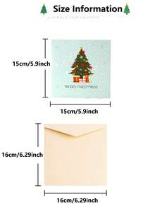 3D Pop‑Up Christmas Greeting Card, Festive Holiday Handmade Card, Xmas Decoration Gift Card For Family Friends Party Gifting - 3D Greeting Card - View 11
