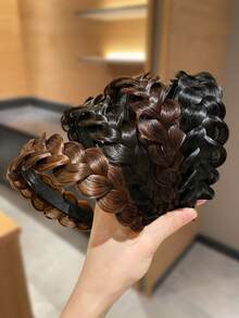 1件女款針織髮箍，防滑齒設計，復古風髮飾 - 彩色 - 查看 7