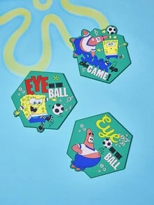SpongeBob SquarePants | Joivida 1 Pc Drink Coaster Set, Cute Cartoon Print, PVC Material, Protects Table Surface, Waterproof Easy Wipe, Table Surface Guard, For Party Hosts, Great Entertaining Item - Green - View 5