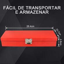 Conjunto de 20 peças de soquetes pneumáticos curtos de 1/2 polegada, soquetes sextavados e soquetes de impacto, de 8 mm a 32 mm, em aço liga cromo-molibdênio, com cantos arredondados e caixa de armazenamento. - A - Visão 6