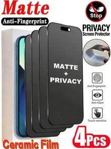 CASECOPS 4Pcs Ceramic Matte Privacy Screen Protector, Compatible With IPhone , Soft Matte Texture With A Silky Smooth Touch, Non Glass. Full Coverage, Scratch-Fingerprint, Anti-Drop, Anti-Glare, Compatible With Iphone 18 Pro Max/18 Pro/17 Pro Max/17 Pro/17/16 Pro Max/15 Pro Max/14/13/12/11 Series And Other Models, Compatible Phone Cases - 4pcs - View 17
