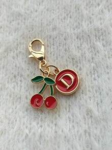 Zinc Alloy Cherry Pendant And Letter Charm Keychain, Bag, Backpack, Wallet, Document Bag, Car Key Accessory Pendant, Holiday Party Gift, Birthday Gift, Back To School Gift, Creative Handmade Keychain - Multicolor - View 9