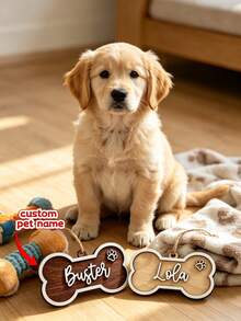 1pc Personalized Pet Name 3D Decoration, Creative Pet Commemorative Hang Tag, Suitable For Christmas Trees, Home Decoration, Pet Enthusiasts, Dog Birthdays, Holiday Parties, And Christmas Gifts - Multicolor - View 1