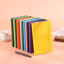 1pc A6 Pocket Hardcover Notebook, 84 Sheets Thick Beige Paper, Premium PU Cover, Strap Design, Lined Pages, 7 Colors, Office & Study Portable Notepad, Back To School Essential - A - View 3