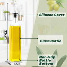 Oil And Vinegar Bottle Set Of 2, 500 Ml Glass, With Funnel, Stainless Steel Leak-Proof Seal And Labels, Oil Dispenser For Kitchen, Cooking And Grilling - View 5