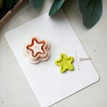 Mini Cute Button Shaped Polymer Clay Cutters, Flower, Butterfly, Rabbit, Heart, Star, Gourd, Four-Leaf Clover Clay Cutter Set, DIY Soft Clay Earrings, Jewelry Making, Pendant Keychain Handmade, Suitable For Resin Crafts, 3D Printing Process, Clean Cut, Reusable Handmade Tools - Mini Cute Button - View 17