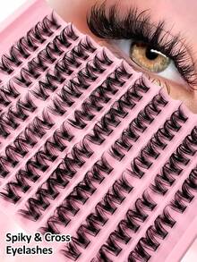140pcs Cluster False Eyelashes, Eyelash Clusters DIY Eyelash Extensions ,Soft & Comfortable, Easy Wearing - D - View 1